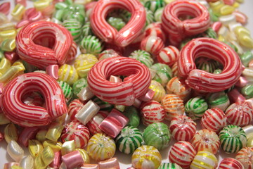 Fototapeta na wymiar delicious and colorful candy varieties