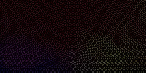 Dark Multicolor vector pattern with spheres. Colorful illustration with gradient dots in nature style. Pattern for wallpapers, curtains.