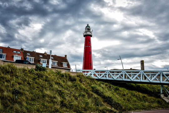 lighthouse scheveningen the netherlands. denhaag, netherlands, thehague, holland, europe	