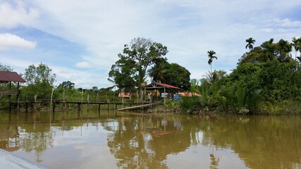 Village along river