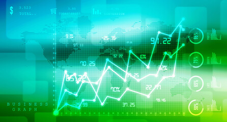 2d rendering Stock market online business concept. business Graph 