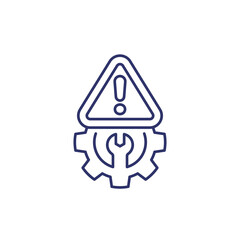 error warning line icon with gear