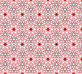 Pattern hexagonal flowers on a light background 
