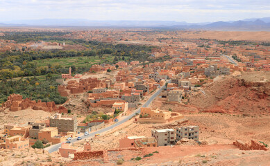 View over oasis town of Tinghir, Morocco