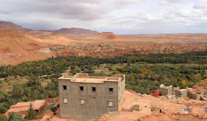 Obraz premium View over oasis town of Tinghir, Morocco