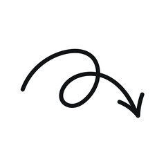 Hand Drawn Marker Icon. Arrow, circle, delete, line, marker, smudge, up, down, thin line web symbol on white background - vector illustration eps10