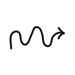 Hand Drawn Marker Icon. Arrow, circle, delete, line, marker, smudge, up, down, thin line web symbol on white background - vector illustration eps10