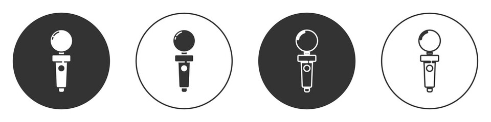 Black Joystick for arcade machine icon isolated on white background. Joystick gamepad. Circle button. Vector Illustration. © Kostiantyn