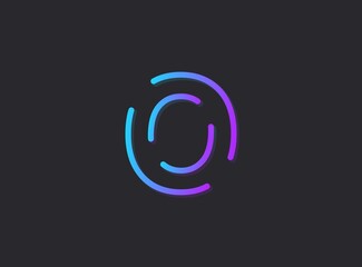 O, modern gradient letter. Trendy, dynamic creative style design. For logo, brand label, design elements, application and more. Isolated vector illustration
