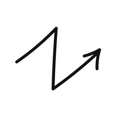 Hand Drawn Marker Icon. Arrow, circle, delete, line, marker, smudge, up, down, thin line web symbol on white background - editable stroke vector illustration eps10