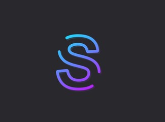 S, modern gradient letter. Trendy, dynamic creative style design. For logo, brand label, design elements, application and more. Isolated vector illustration