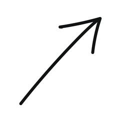 Hand Drawn Marker Icon. Arrow, circle, delete, line, marker, smudge, up, down, thin line web symbol on white background - vector illustration eps10