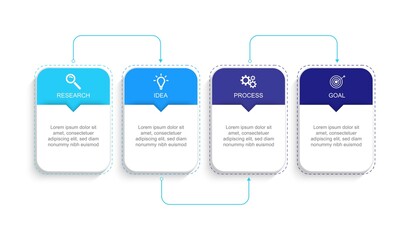 Business data visualization.  Abstract Process chart or graph elements, diagram with step option parts or processes. Vector business template for presentation. Creative concept for infographic.