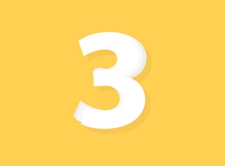 3 Number vector, modern layers design font. Eps10 illustration