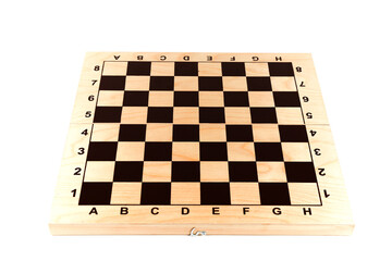 empty chessboard on white background