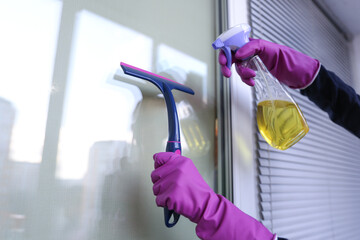 window cleaning and washing concept