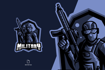 soldier mascot character cartoon for esport game logo illustration © eryusan