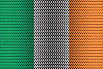 Irish flag in knitting pattern for the winter season
