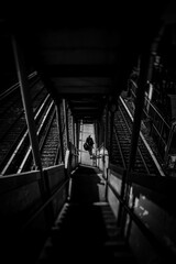 silhouette of a person Down stairs