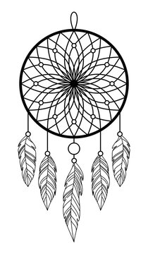 ISOLATED IMAGE OF A DREAM CATCHER ON A WHITE BACKGROUND