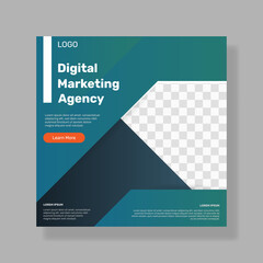 Digital business marketing social media banner or square flyer template. - Vector.