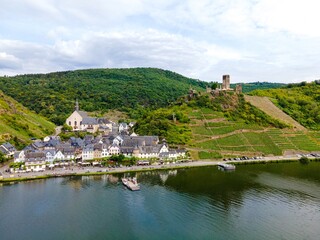 Burg Metternich in the town Beilstein on Moselle, Mosel river. Rhineland-Palatinate, Germany.