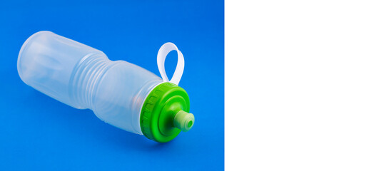 Plastic water bottle for sport - Text space