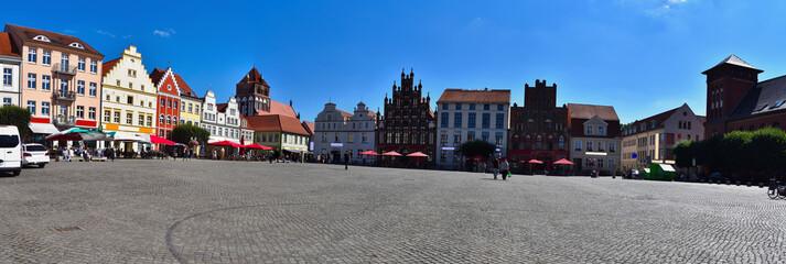Marktplatz, Greifswald, Stadt, Bauwerk, Fremdenverkehr, historisch, alt, Geschichte, Architektur,...