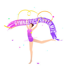 Vector illustration of rhythmic gymnastics. Sport concept