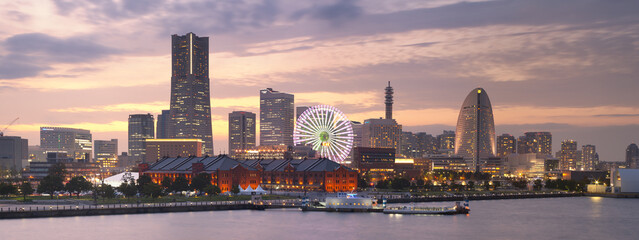 View on Yokohama Minato Mirai during sunset