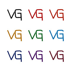 Initial letter VG logo, color set