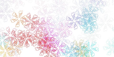 Light multicolor vector abstract background with leaves.