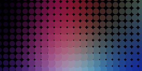 Dark Pink, Blue vector background with spots. Illustration with set of shining colorful abstract spheres. Pattern for websites.