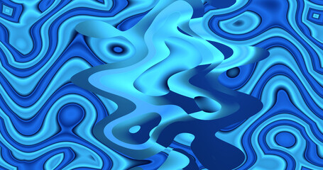 Blue sinuous shapes ideal for background. 3d rendering