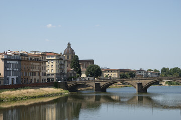 Fototapeta na wymiar Ponte Santa Trinita in Florence over the Arno River, Tuscany, Italy