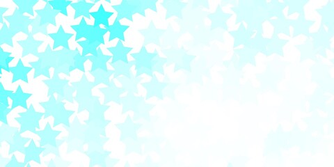 Light BLUE vector background with small and big stars. Decorative illustration with stars on abstract template. Pattern for new year ad, booklets.