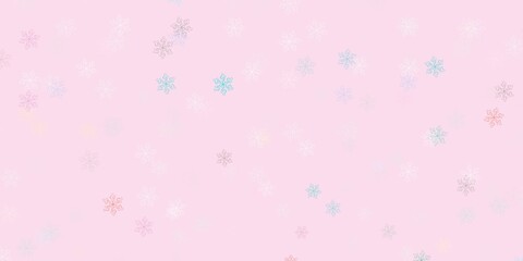 Light green, red vector doodle pattern with flowers.