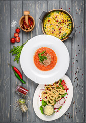 Food, different dishes on the table.