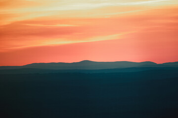 Beautiful sunset of a summer afternoon in the mountains