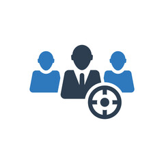 customer target icon, business team target icon