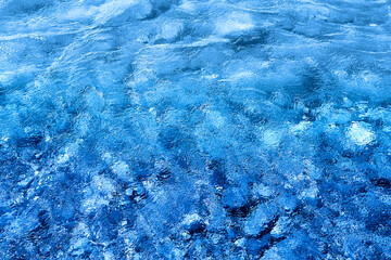 Photo background of blue transparent sea water
