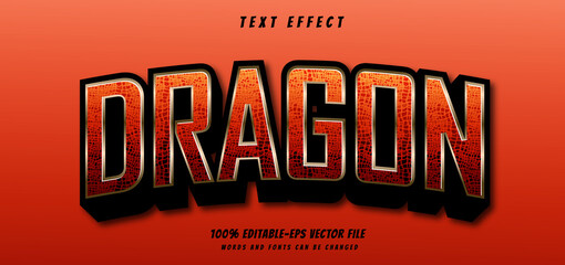 Obraz premium dragon text effect editable vector file text design vector