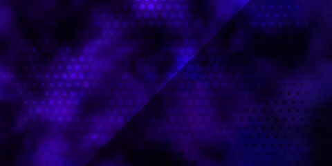 Dark Purple vector layout with circles. Illustration with set of shining colorful abstract spheres. Design for your commercials.