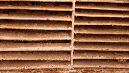 Old metal grating. Protection of internal content. The structure of communication.
