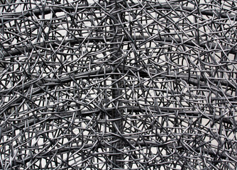 Abstract, details, grids, wire characteristics confusion and variety or as a nest used as a background.