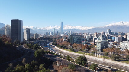 Naklejka na ściany i meble Santiago de Chile vista desde Providencia