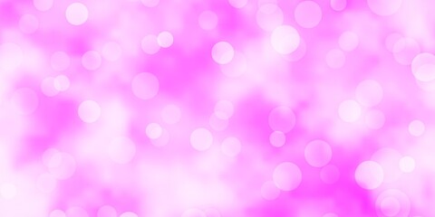 Light Pink vector background with circles. Glitter abstract illustration with colorful drops. Pattern for wallpapers, curtains.