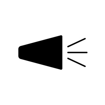 Icono de anuncio. Bocina. Signo de anuncio. S&iacute;mbolo de vector de meg&aacute;fono aislado sobre fondo blanco.  Ilustraci&oacute;n de vector relleno negro. 