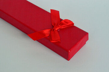 red gift box with ribbon