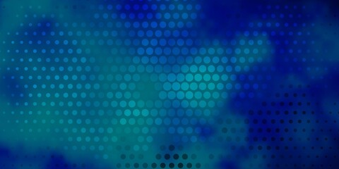 Dark BLUE vector template with circles. Glitter abstract illustration with colorful drops. Pattern for wallpapers, curtains.